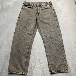 WORBLE Baggy Fit Jeans Mens 30 Gray Acid Wash Denim Cotton Embroidered Logo